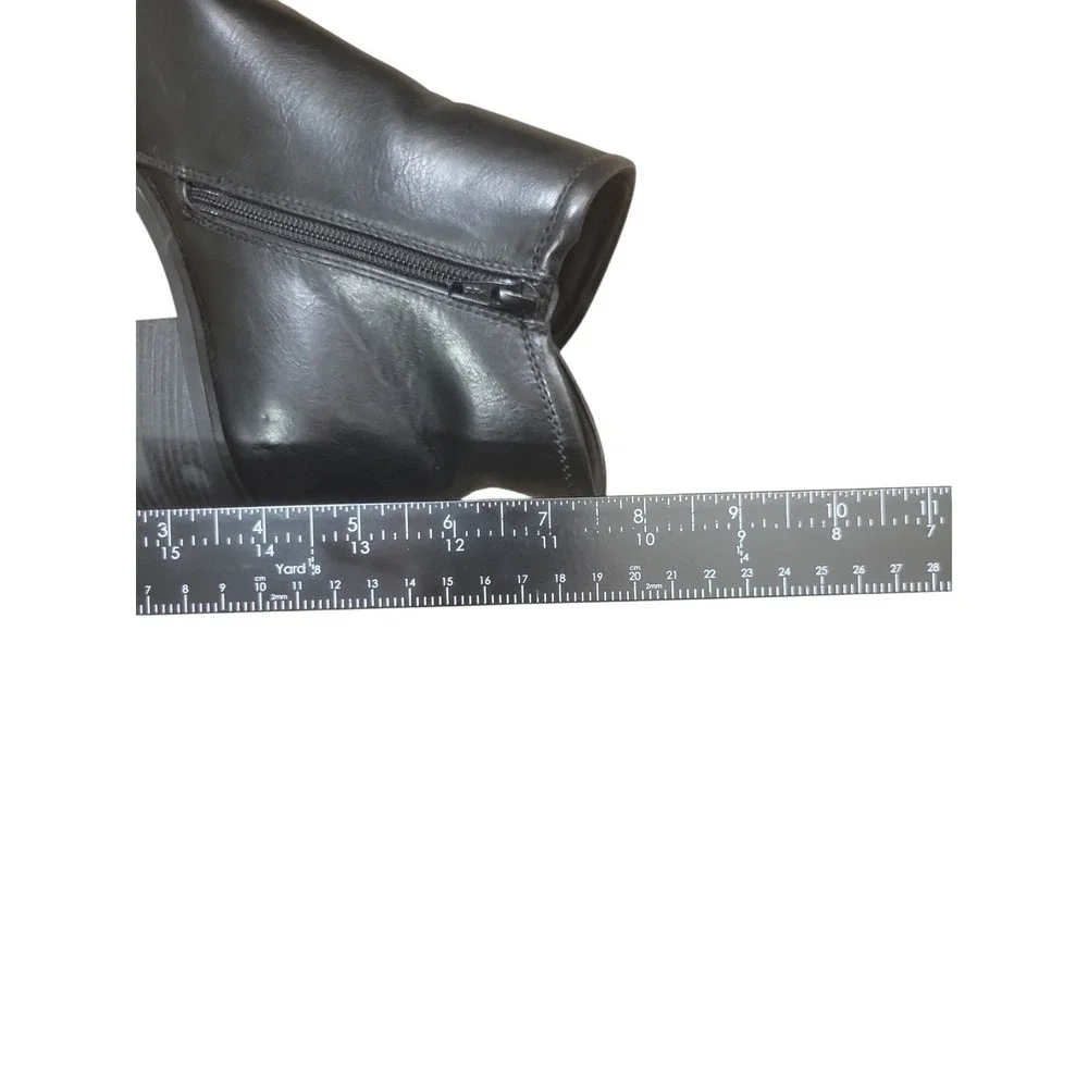 BaretrapsChristine Womens 10M Black Ankle Boots Block Heel Buckle Career‎ Casual